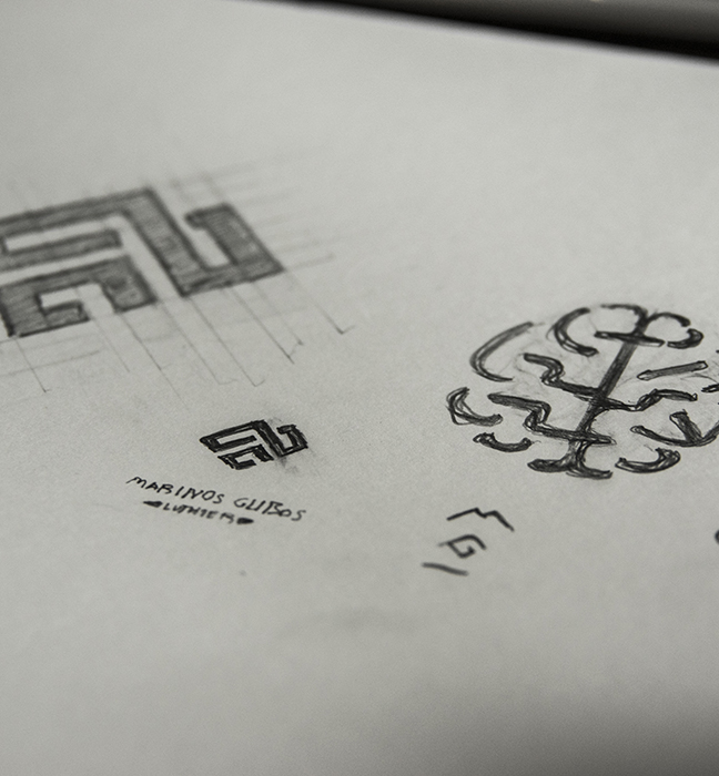 Logo sketch inspired from brain & fingerprint iconography